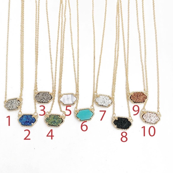 Drusy Dainty Pendant Necklace - Picture 2 of 6