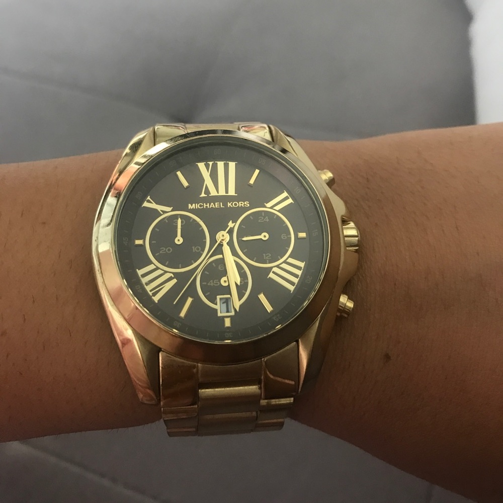 Michael Kors Gold Watch with Dark Brown Face