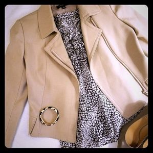 Ann Taylor Tan Moto Jacket Size 0