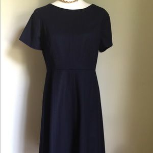 Talbots navy wool dress