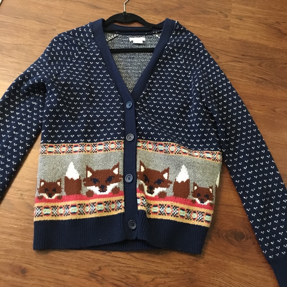 Cooperative Fox Intarsia Cardigan