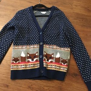 Cooperative Fox Intarsia Cardigan