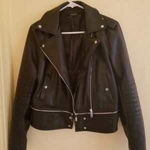 Zara Black faux leather jacket