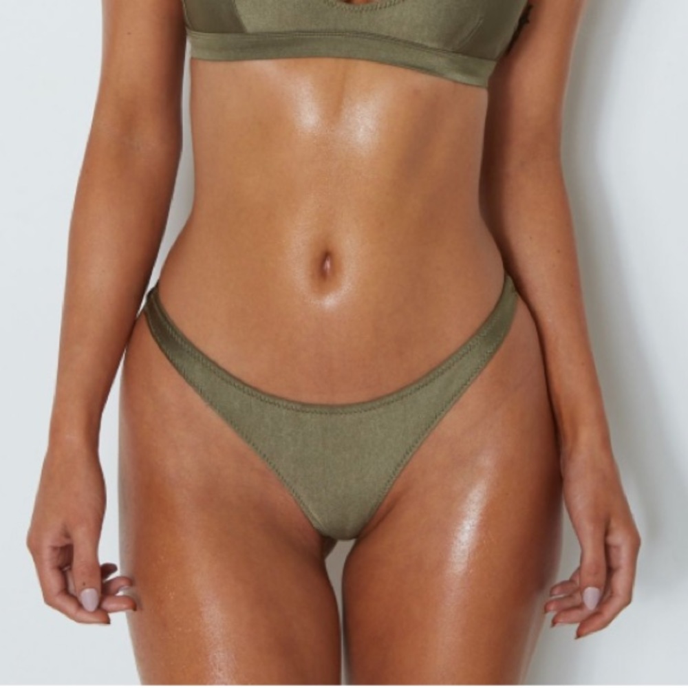 Fox swim army green medium coverage bottoms