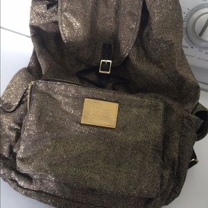 VS PINK Gold Sparkly Book Bag