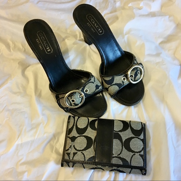 Coach Shoes - Coach Signature Diedre Heels & Tri-Fold Wallet