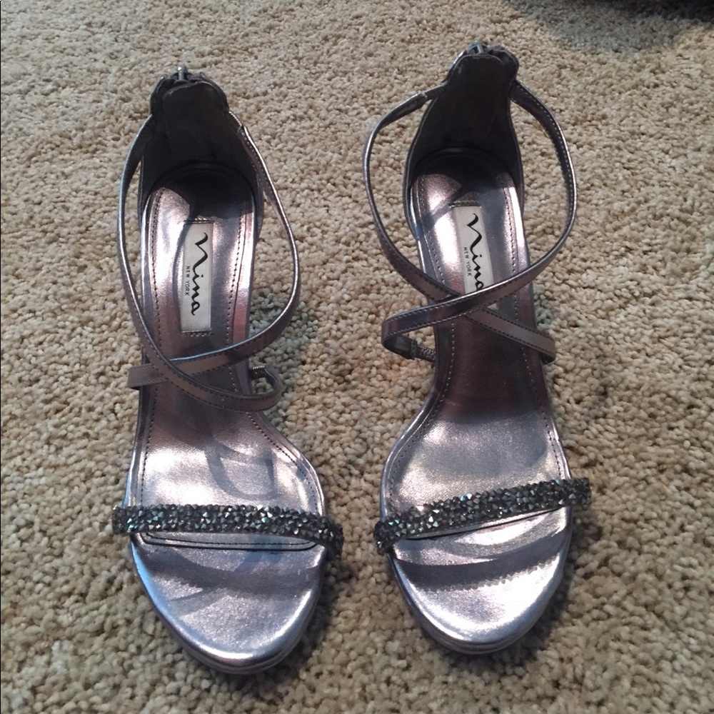 Silver high heels