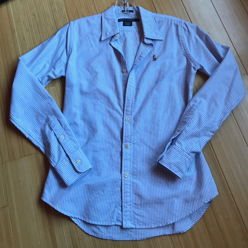 Blue and white Polo button-down
