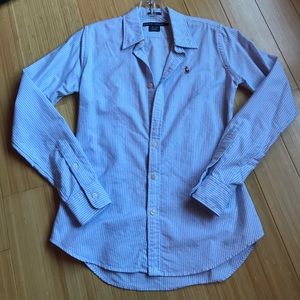 Blue and white Polo button-down