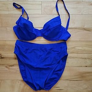 Bright blue bikini