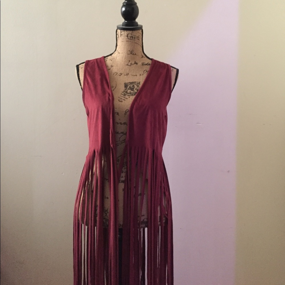Boho chic fringed vest