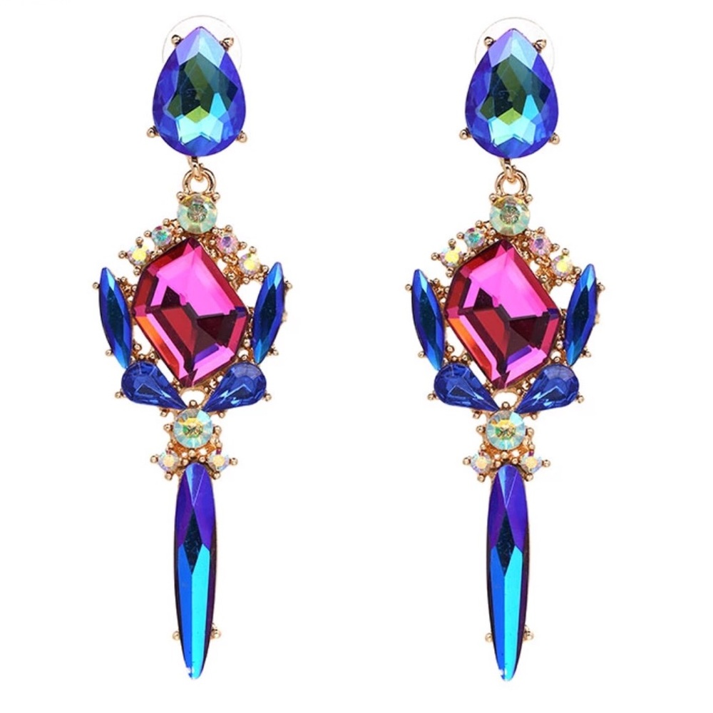 Azure statement earrings