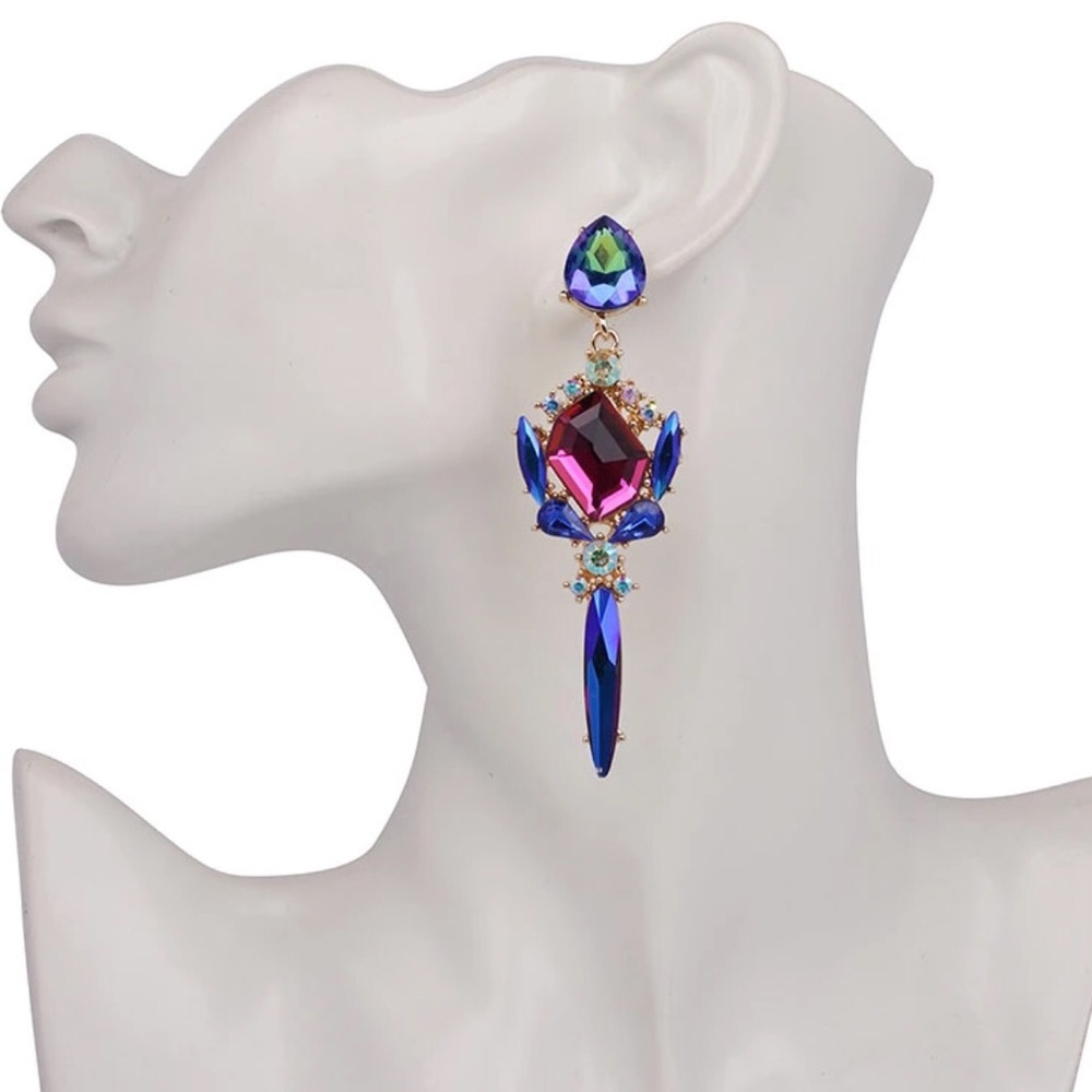 Azure statement earrings - Picture 2 of 2
