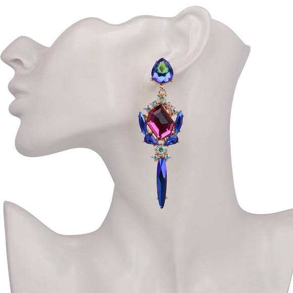 Azure statement earrings - Picture 2 of 2