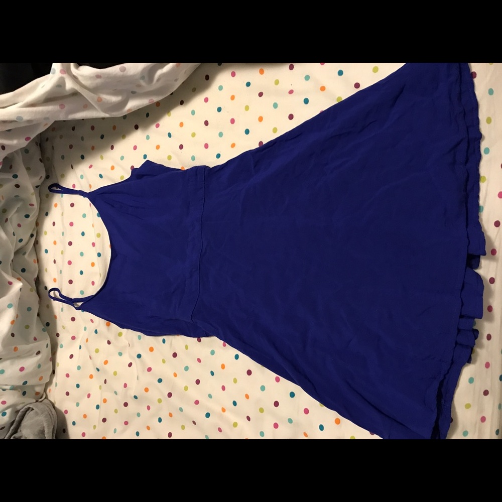 Blue aeo dress with cut out back and Aline bottom