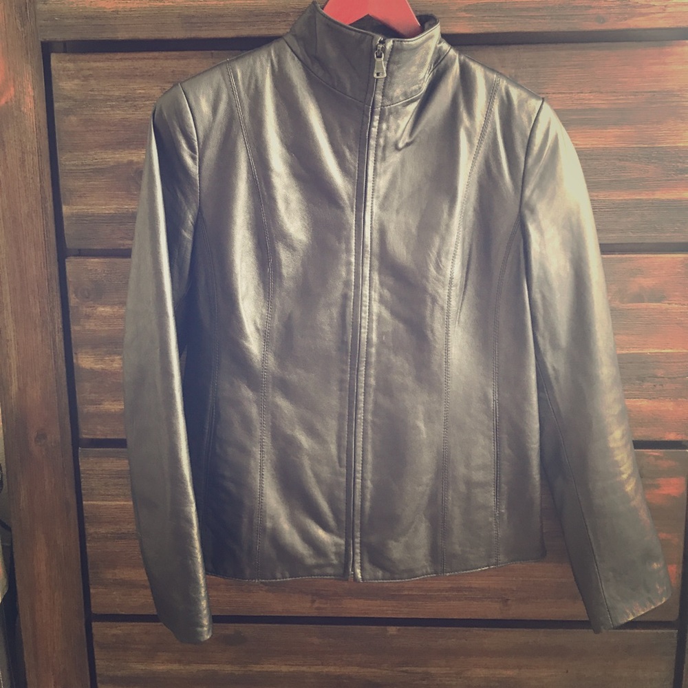 Black leather Moto jacket