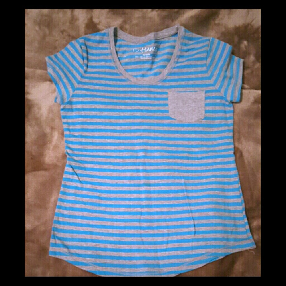 A blue and grey t-shirt