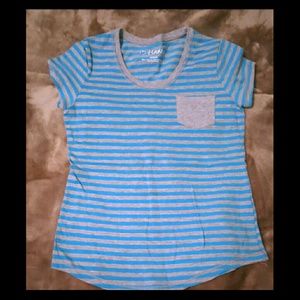 A blue and grey t-shirt