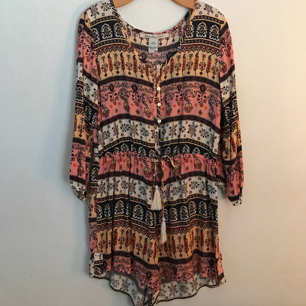 AMERICAN RAG PINK MULTIPRINT ROMPER