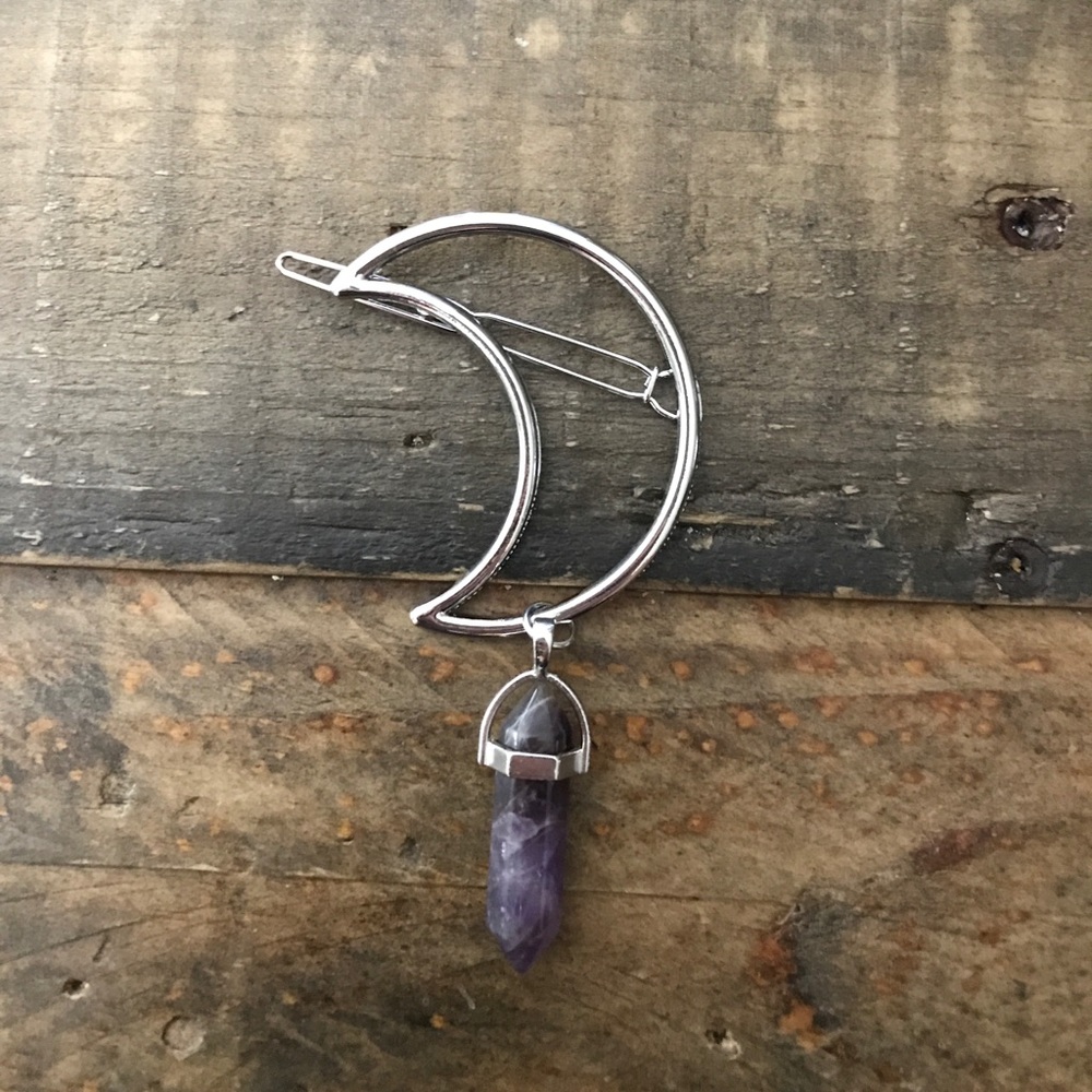 🌺2FOR$15🌺🔮Moon & Crystal Hair Clip🔮 - Picture 6 of 8