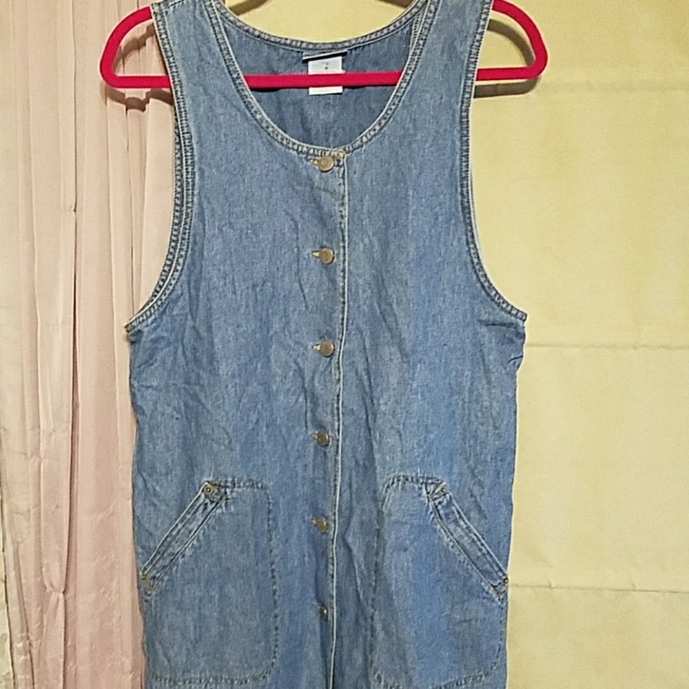 TapeMeasure Sleeveless Denim Dress sz M
