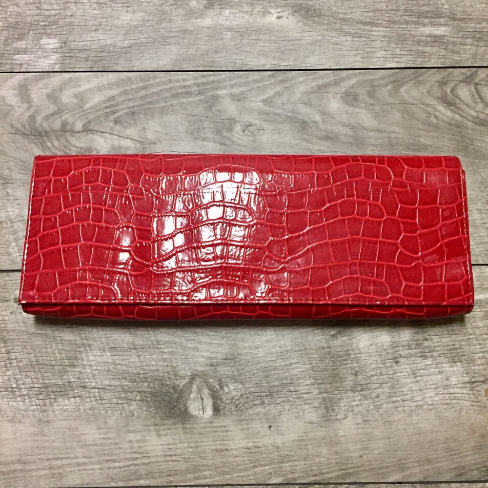 Red Patent Clutch