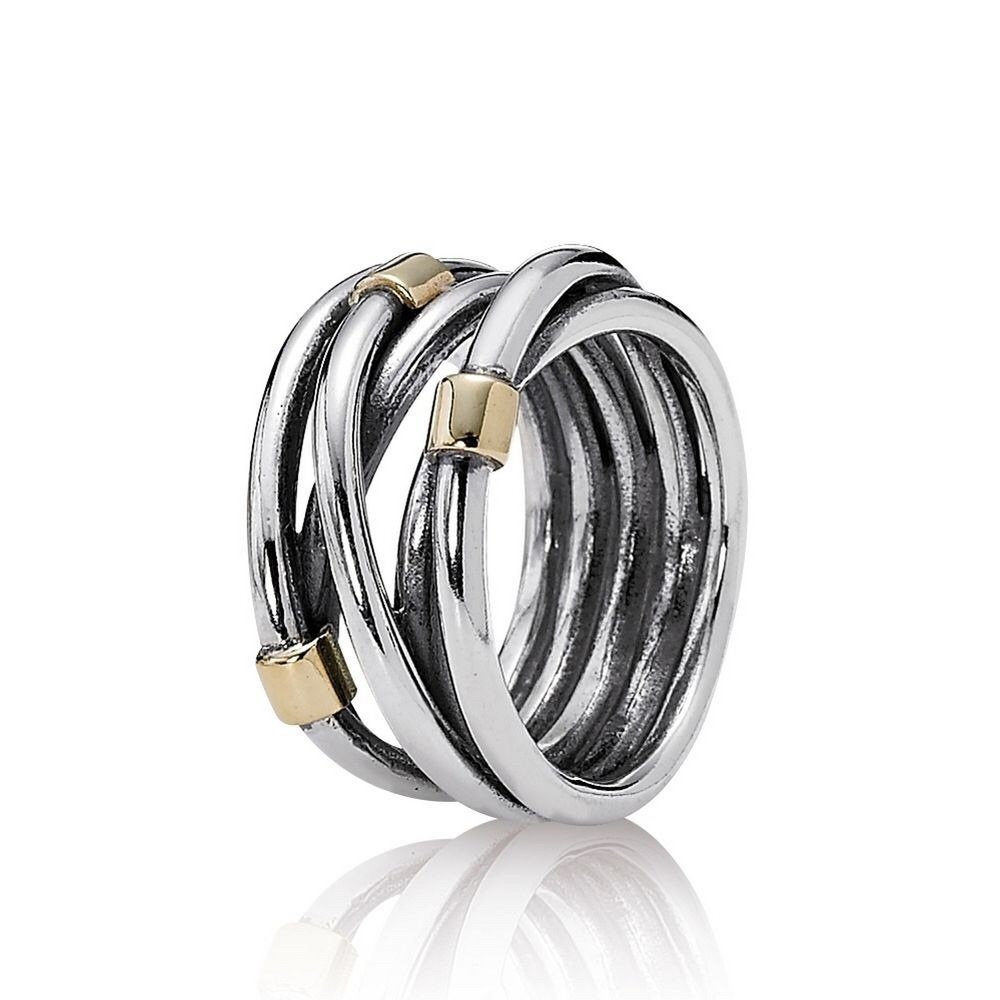 Pandora silver rope bands ring