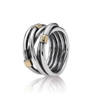 Pandora silver rope bands ring