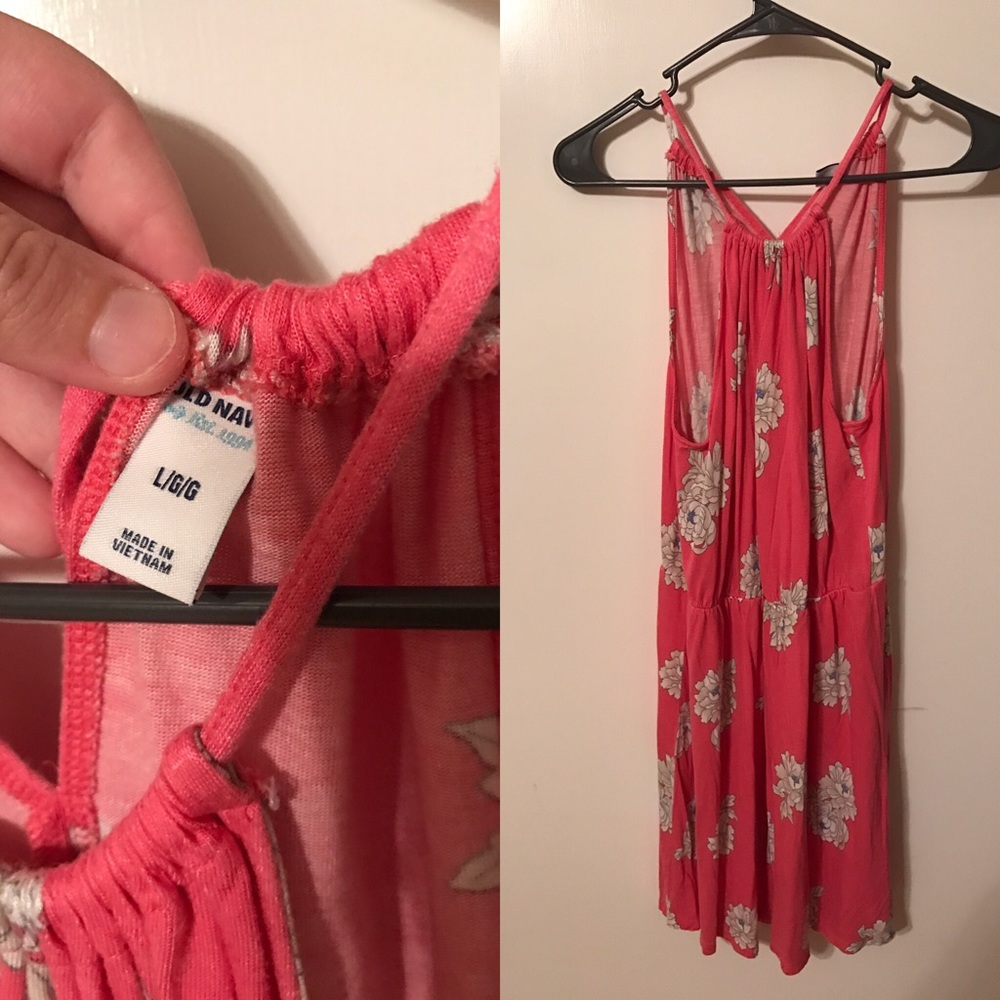 Dress: peach floral old navy