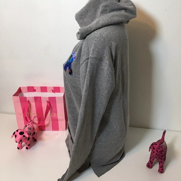 PINK VS MIDNIGHT TROPICAL LOGO HOODED SWEATSHIRT - Picture 4 of 5