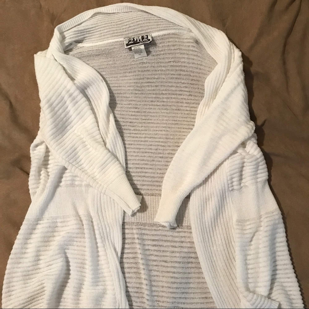 White see through cardigan