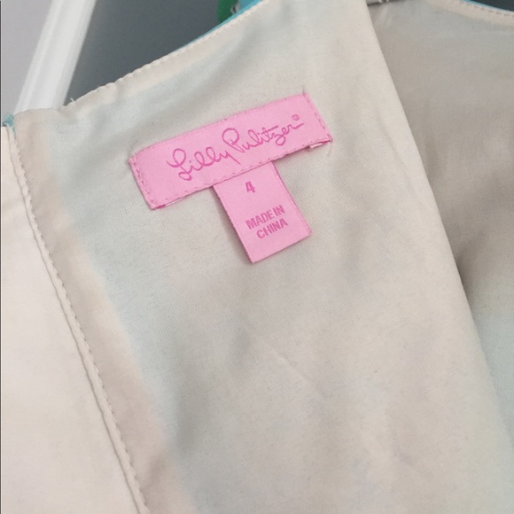 Luxurious Lilly Pulitzer Aqua / Gold Dress - Picture 4 of 5