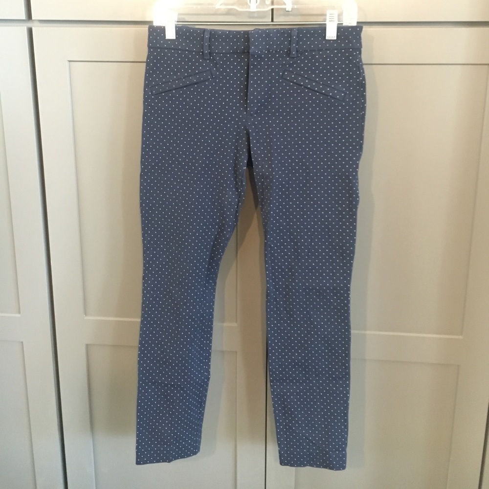 Gap Sz 4 Navy Polka Dog Stretch Skinny Pants