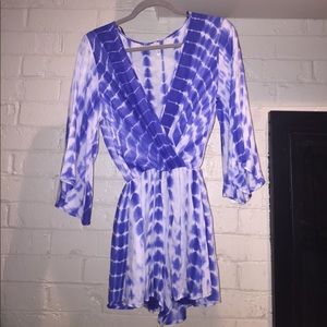 Sage tie dye romper