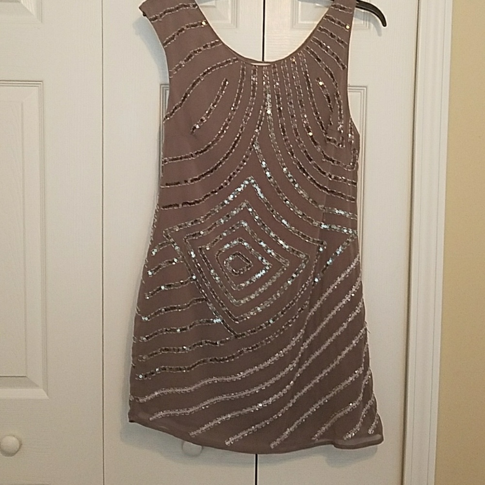 GREYLIN sequined/beaded cocktail  dress