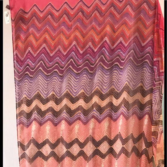 Colorful scarf with chevron print - Picture 2 of 4