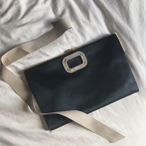 Roger Vivier Jewel Satin Clutch