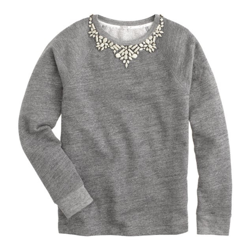 J. Crew Bib Necklace Sweatshirt
