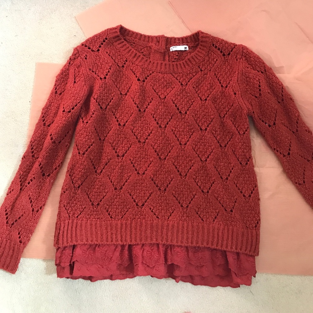 🍁Adorable Knitted & Lace Anthropologie Sweater!🍁