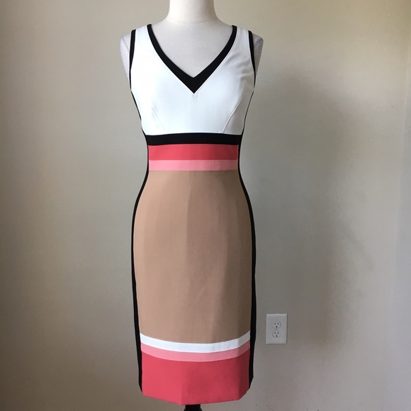 V neck colorblock geometric sheath dress SOLD!!! - Picture 6 of 6