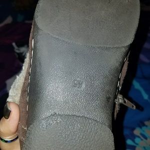 Brown furry winter ankle boots