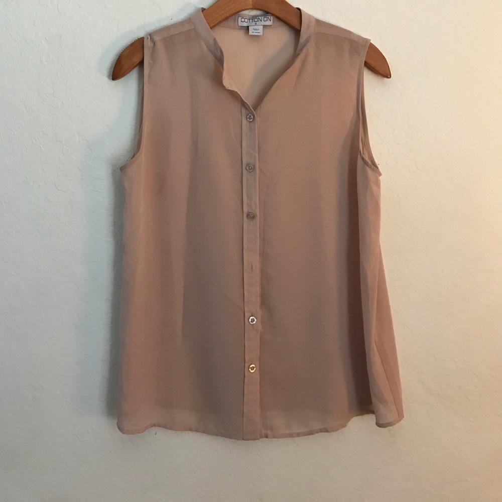 COTTON ON SHEER BUTTON DOWN TANK TOP