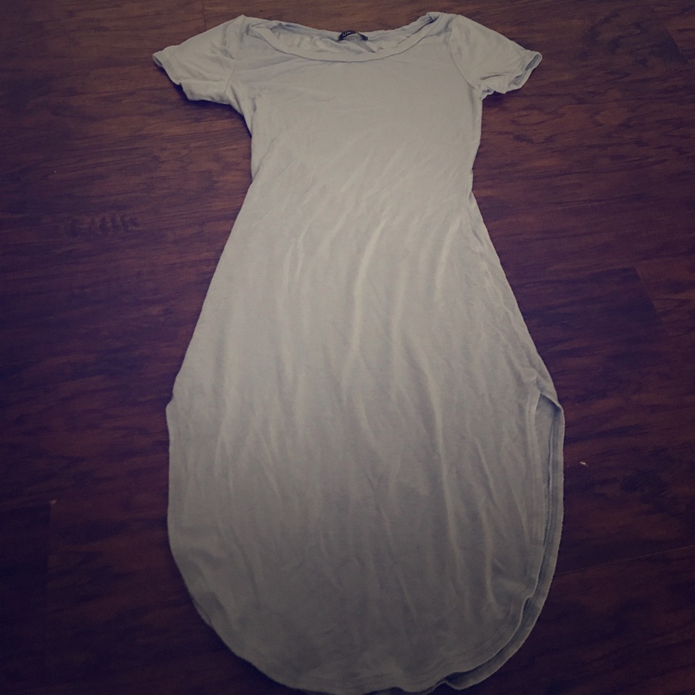 Skintight light blue dress