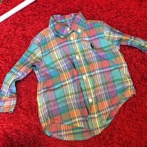 Boys MultiColored Polo Collared Button Down Shirt