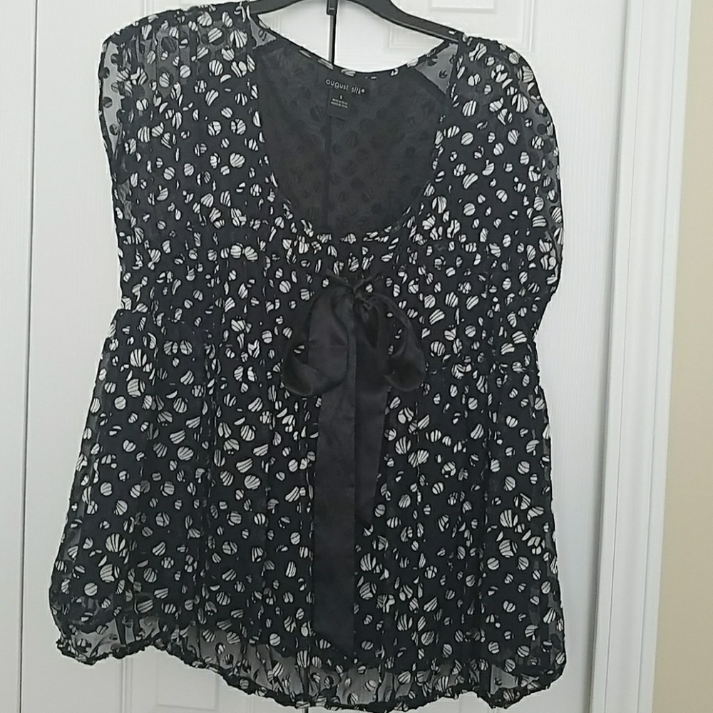 August Silk Navy Blue Blouse