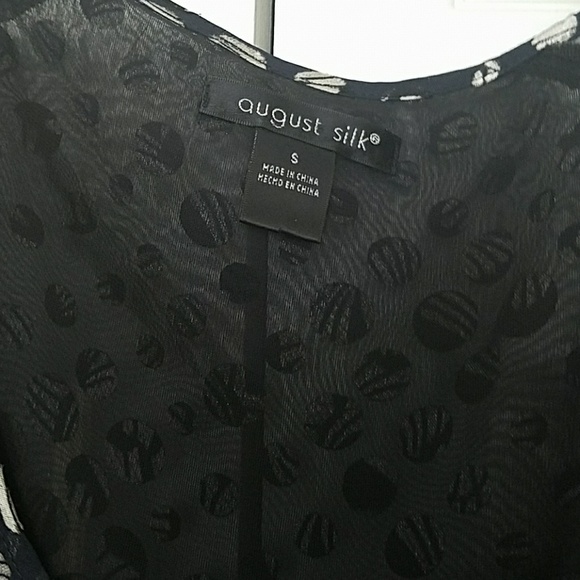 August Silk Navy Blue Blouse - Picture 2 of 2