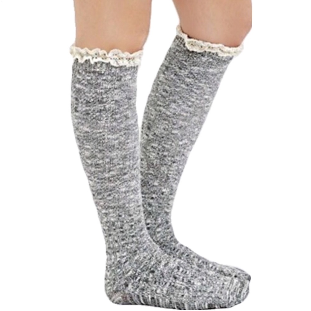 Knit crochet knee high socks💋