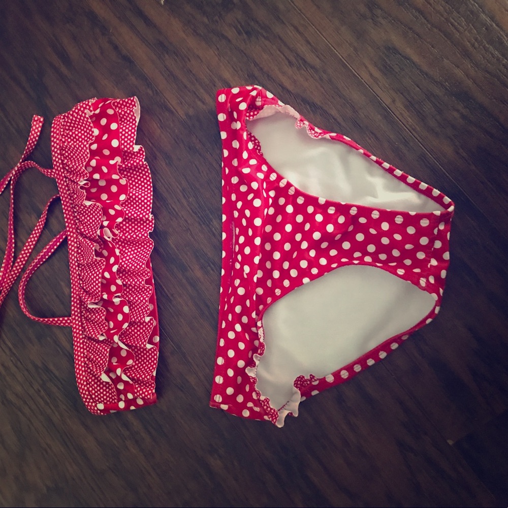 Justice Red and white polkadot bathing suit