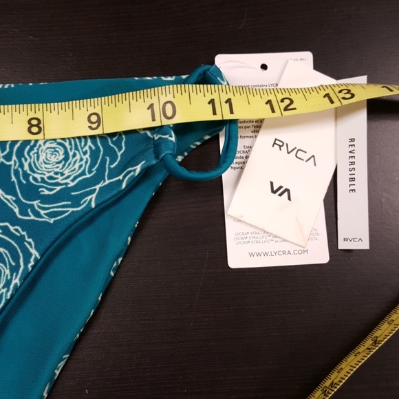 RVCA reversible teal white swim bottom NWT XS g323 - Picture 2 of 4