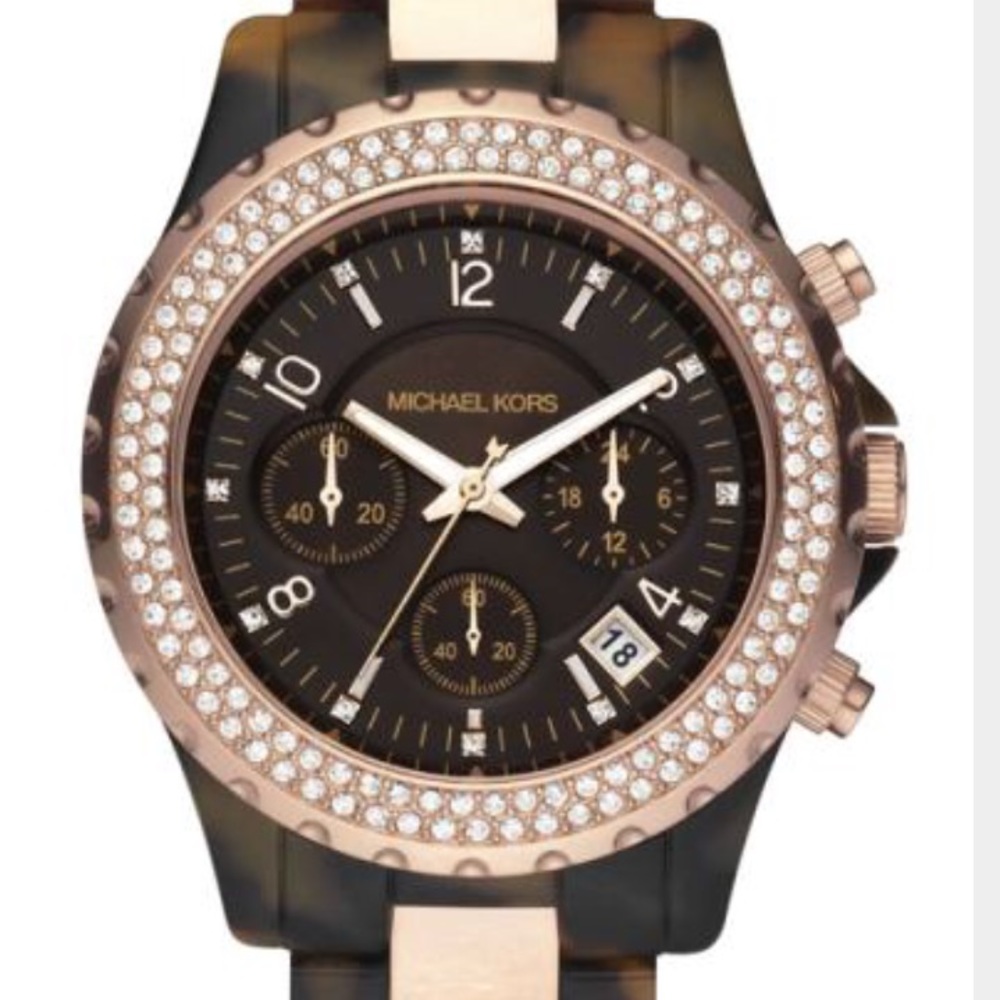 MICHAEL KORS TORTOISE WATCH W/ ROSE GOLD - MK5416